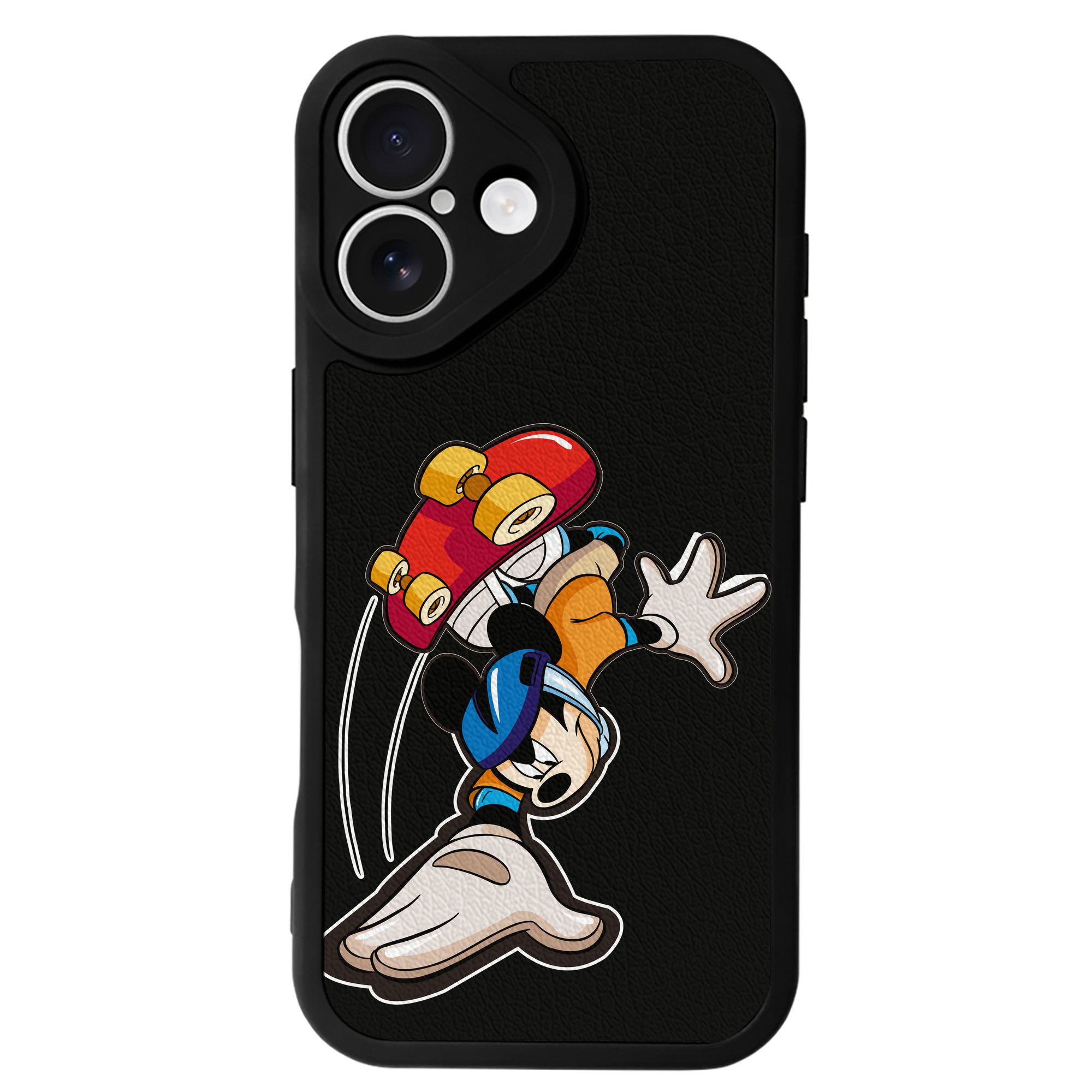 （画像用） ミッキーマウス Mickey Mouse 【iPhone 16シリーズ対応】シリコンスマホケース（レザー調） 材質：シリコン